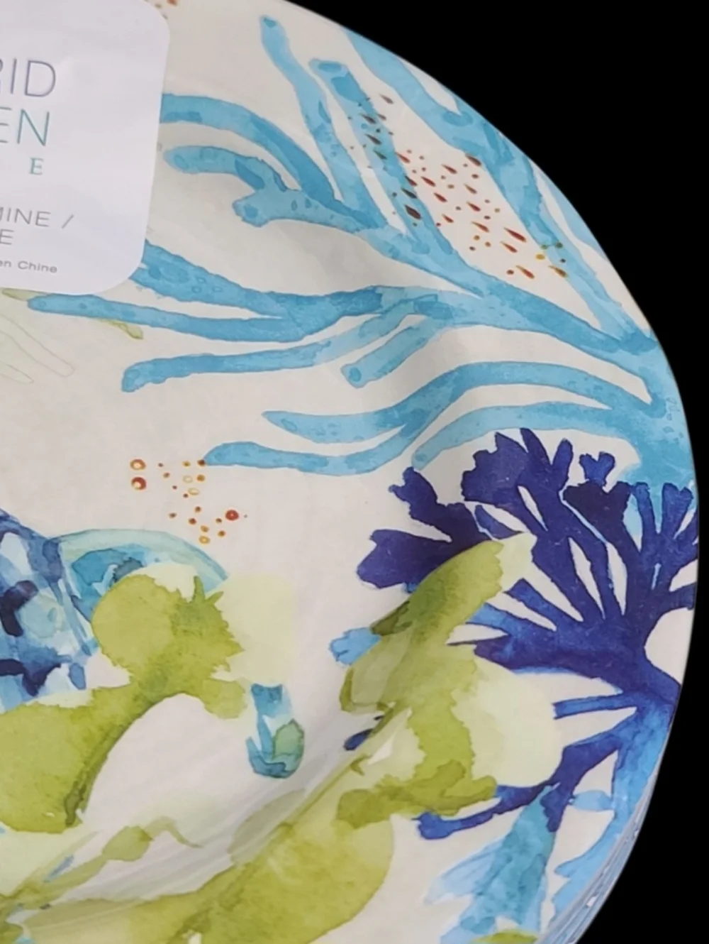 4 Sigrid Olsen Melamine Salad App Dessert Plate Sea Turtle Blue Green Watercolor